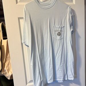 Light Blue Short Sleeve Tee with Pocket